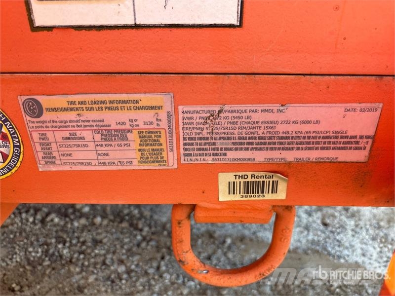 MMDI 8 ft S/A Dump Utility Trailer Bañeras