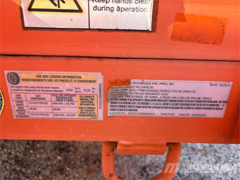 MMDI 8 ft S/A Dump Utility Trailer Bañeras