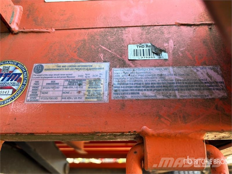 MMDI 8 ft S/A Dump Utility Trailer Pašizgāzējs