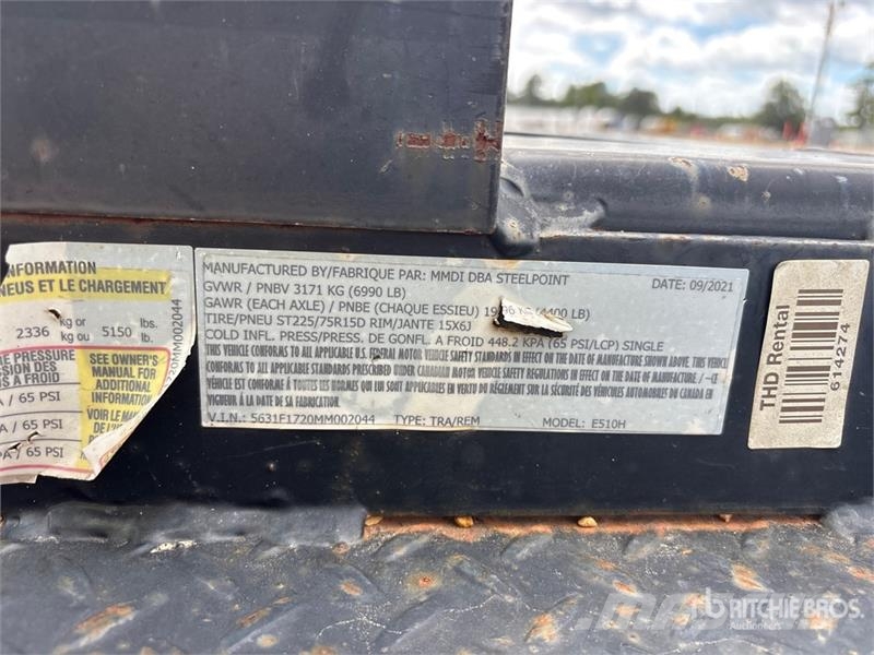 MMDI E510H 10 ft T/A Equipment Trailer Rimorchio per il trasporto di veicoli