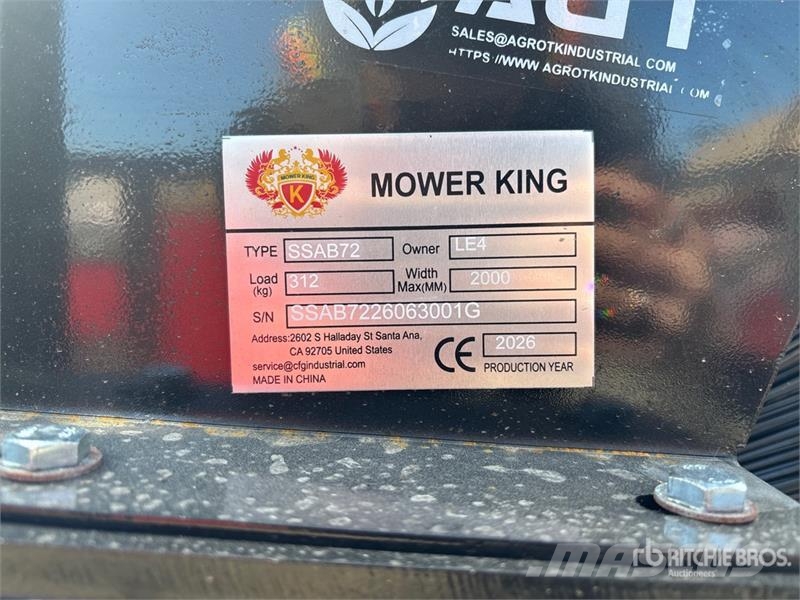 Mower King SSAB72 72 in Skid Steer Broom (Unused) Ψήκτρες