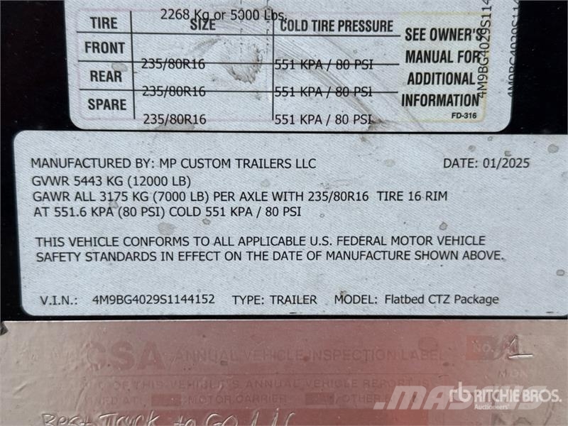  MP Custom CTZ 40 ft T/A Gooseneck Equipment Traile 차량 운반용 트레일러