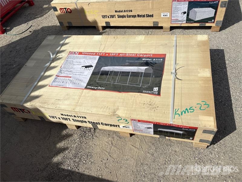  MTO A1119 11 ft x 19 ft Steel Carport (Unused) Stahlrahmenaufbauten