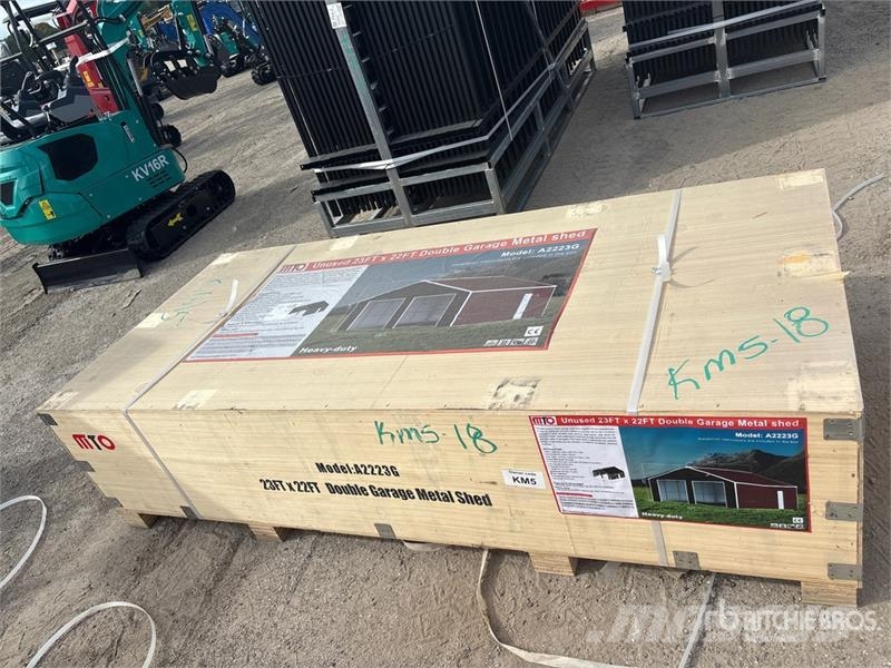  MTO A2223G Double Garage Metal Shed (Unused) Stahlrahmenaufbauten