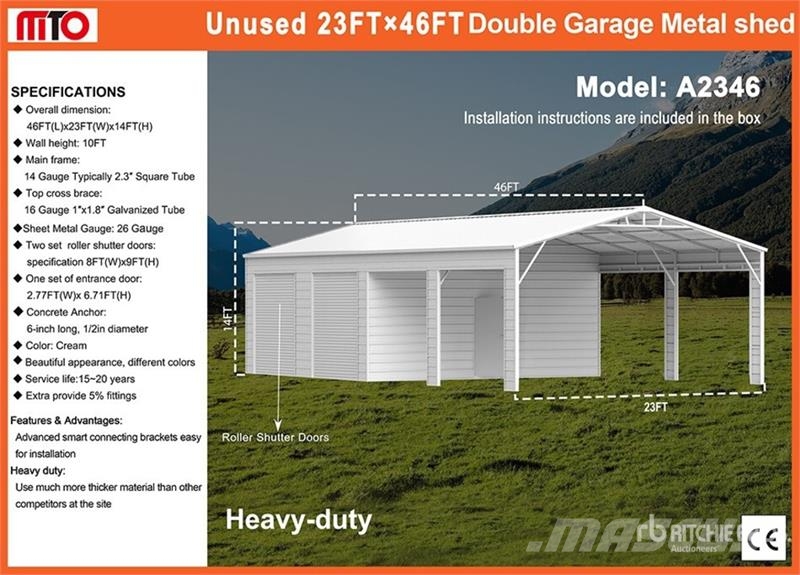 MTO A2346 Double Garage Metal Shed (Unused) Teräsrunkorakennukset