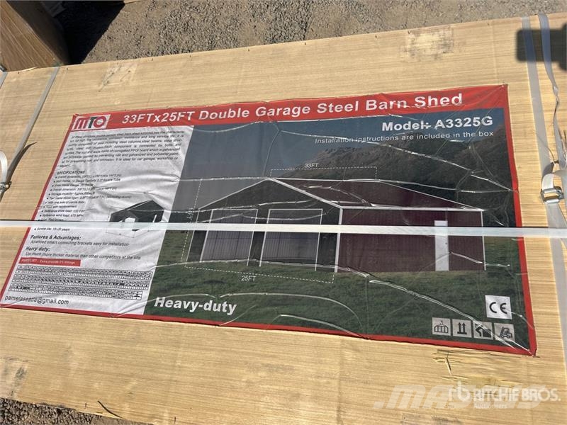 MTO A3325G 25 ft x 33 ft Double Garage Metal Shed Tērauda karkasa ēkas