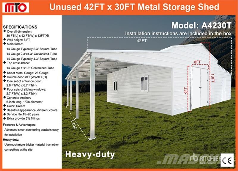 MTO A4230T Metal Shed (Unused) Teräsrunkorakennukset