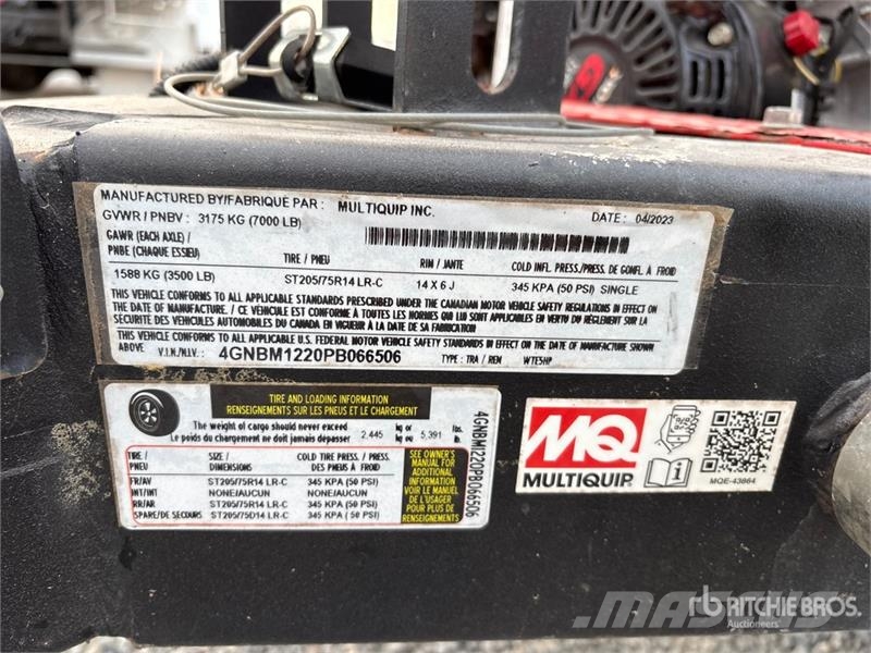 MultiQuip 525 gal T/A Water Tank Trailer Other trucks
