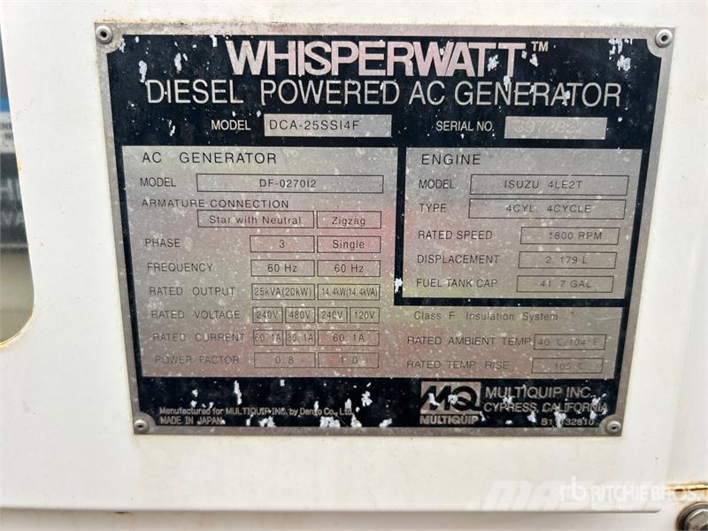 MultiQuip DCA-25SSI4F 20 kW Mobile Generator Set مولدات ديزل