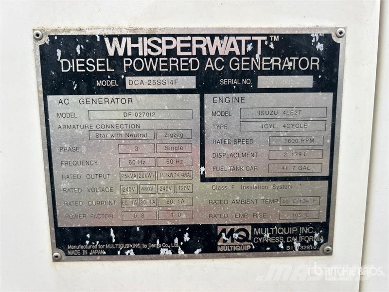 MultiQuip DCA-25SSI4F 20 kW Mobile Generator Set مولدات ديزل
