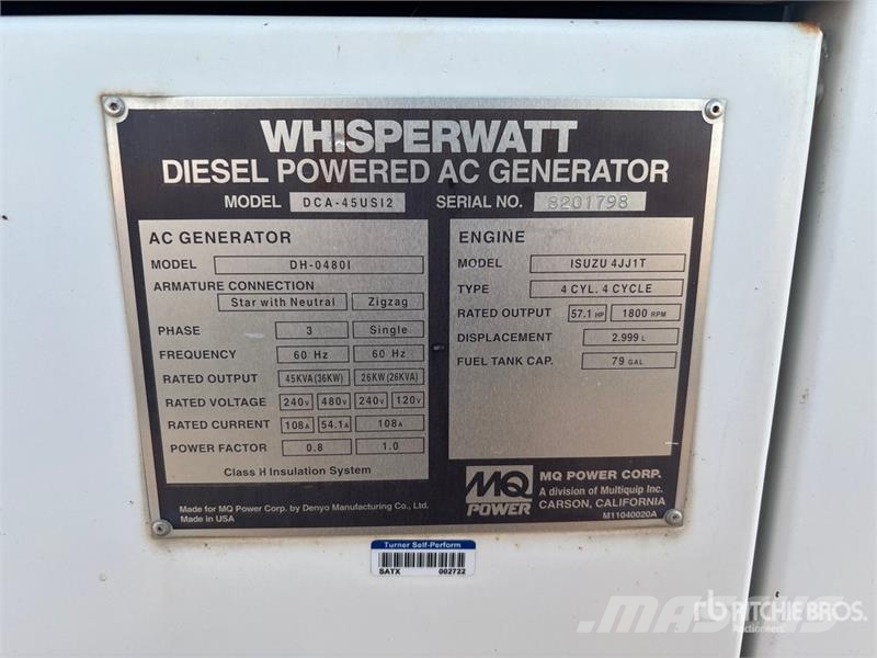 MultiQuip DCA-45 36 kW Mobile Generator Set Дизелови генератори