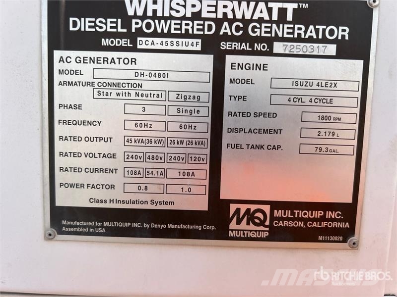 MultiQuip DCA45SSIU4F مولدات ديزل