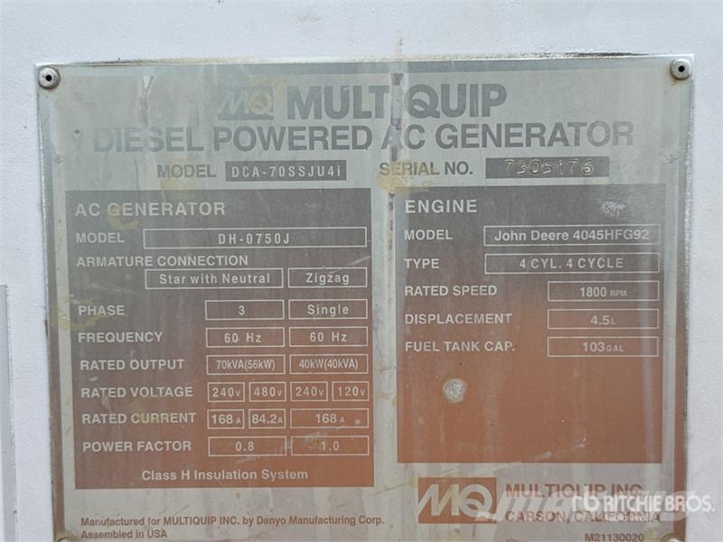 MultiQuip DCA70SSJU4i Dizel generatori