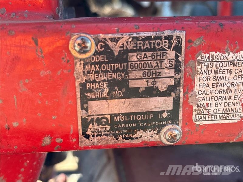 MultiQuip MQGA-6HR 6 kW Portable Generator Set Autres générateurs