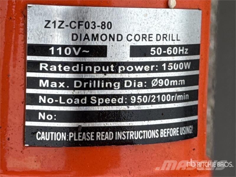 Mustang Electric 110V Core Drill (Unused) - Fits Z1Z-CF03- Andere Bohrgeräte