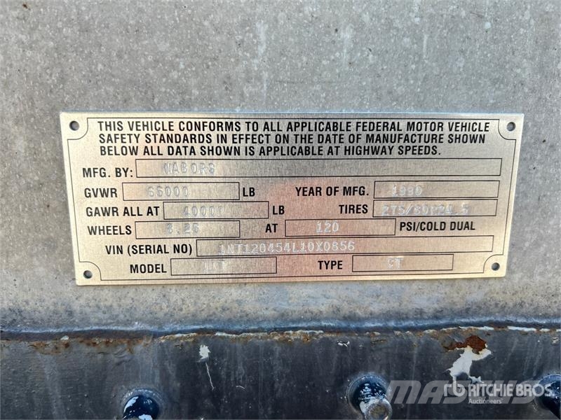 Nabors 45 ft x 96 in T/A Chip Trailer (Inoperable) مقطورات لتقل ألواح الخشب