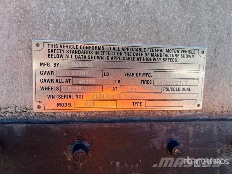  Nabors 45 ft x 96 in T/A Chip Trailer (Inoperable) مقطورات لتقل ألواح الخشب