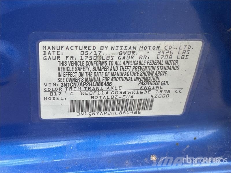 Nissan Versa SV Automobile Автомобілі