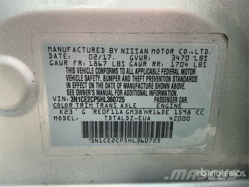 Nissan Versa SV Automobile Avtomobili