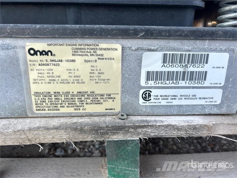 Onan 5.5HGJAB-1038D 5.5 kW Skid-Mounted . Generator Set مولدات ديزل