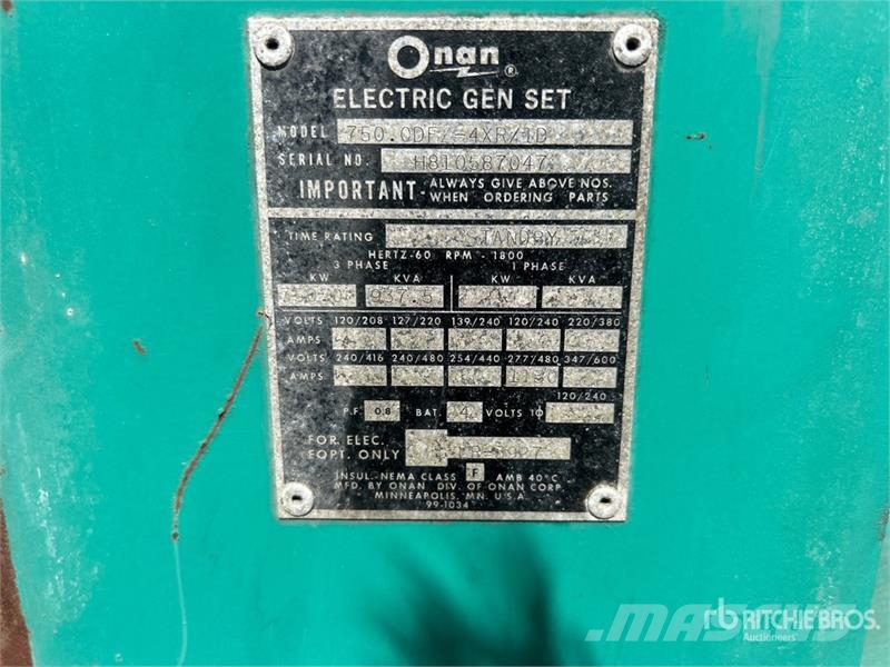 Onan 750.0DFZ-4XR/1D 750 kW Skid-Mounted Generator Set Diesel Generators