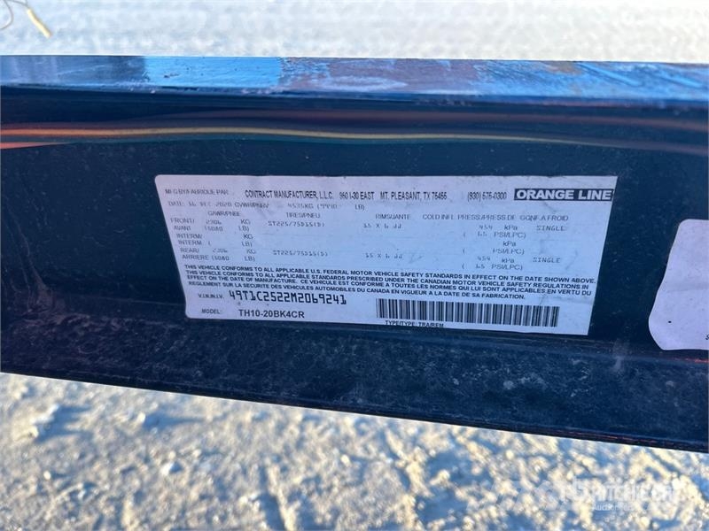 Orange Line TH10-20BK4CR 20 ft T/A Equipment Trailer Prikolice za prevoz vozil