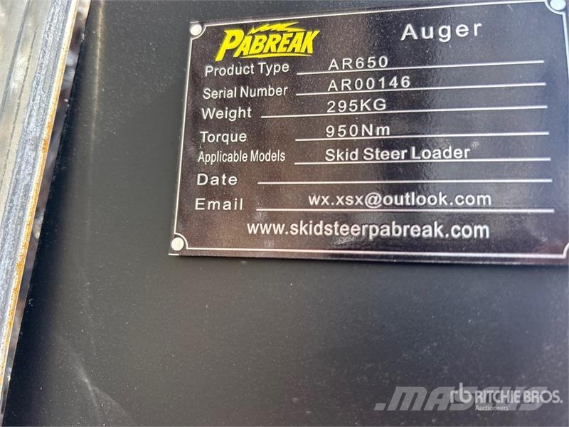 PABREAK AR650 Skid Steer Auger (Unused) ドリル
