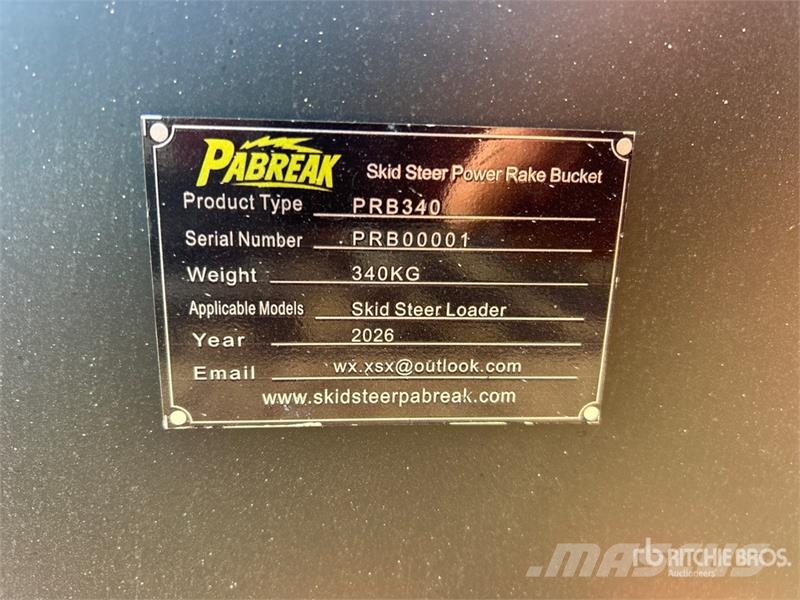  PABREAK PRB340 68 in Power Rake Skid Steer Bucket  Buckets