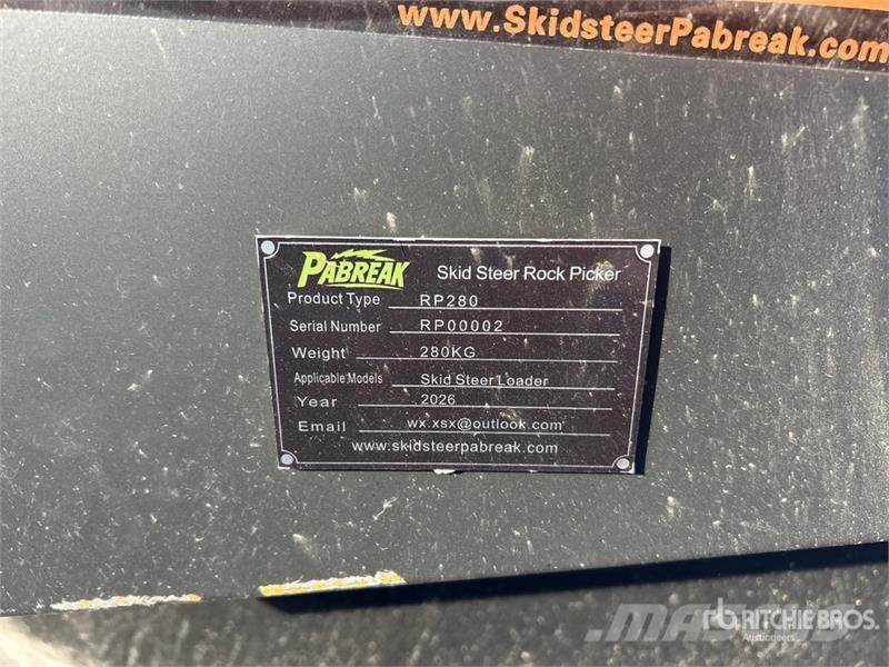 PABREAK RP280 72 in Skid Steer Rock Picker (Unused Kőfelszedők