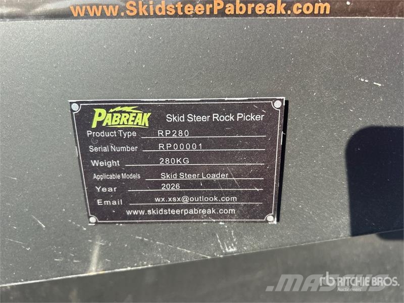 PABREAK RP280 72 in Skid Steer Rock Picker (Unused Kőfelszedők