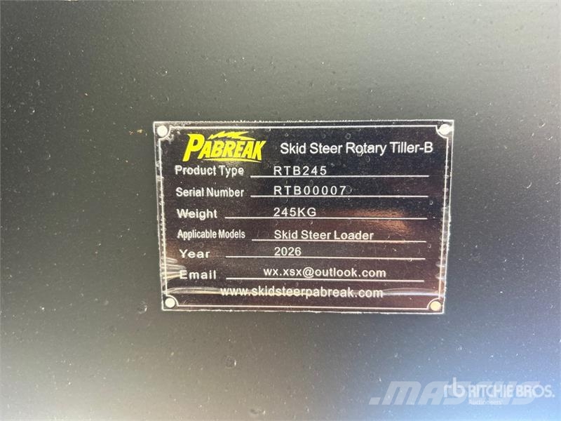 PABREAK RTB245 72 in Skid Steer Tiller (Unused) Randaalid/mullafreesid