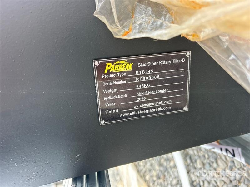  PABREAK RTB245 72 in Skid Steer Tiller (Unused) 動力耙和旋轉式耕耘機