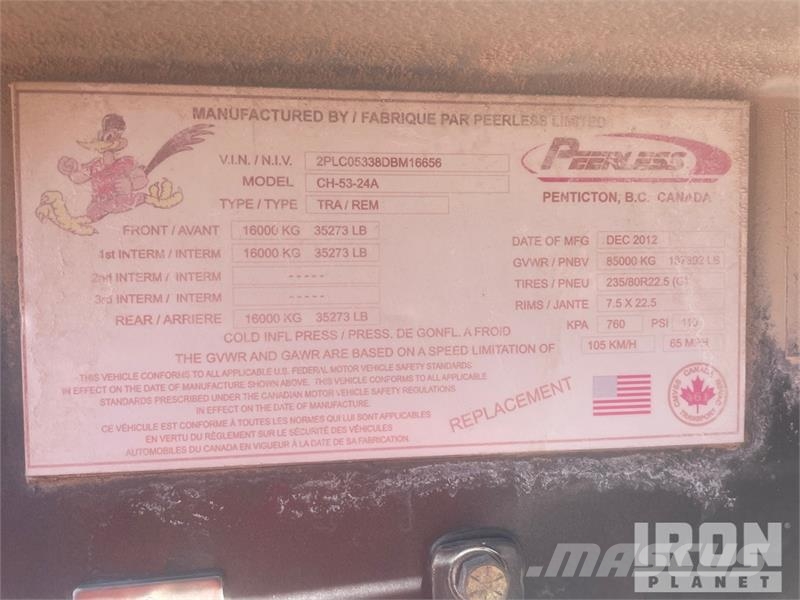 Peerless Limited (1) Coil Tubing Reel Trailer Zariadenie na spracovanie