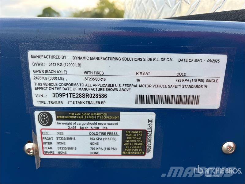 PFS T/A Fuel and Lube Trailer Tanker trailers