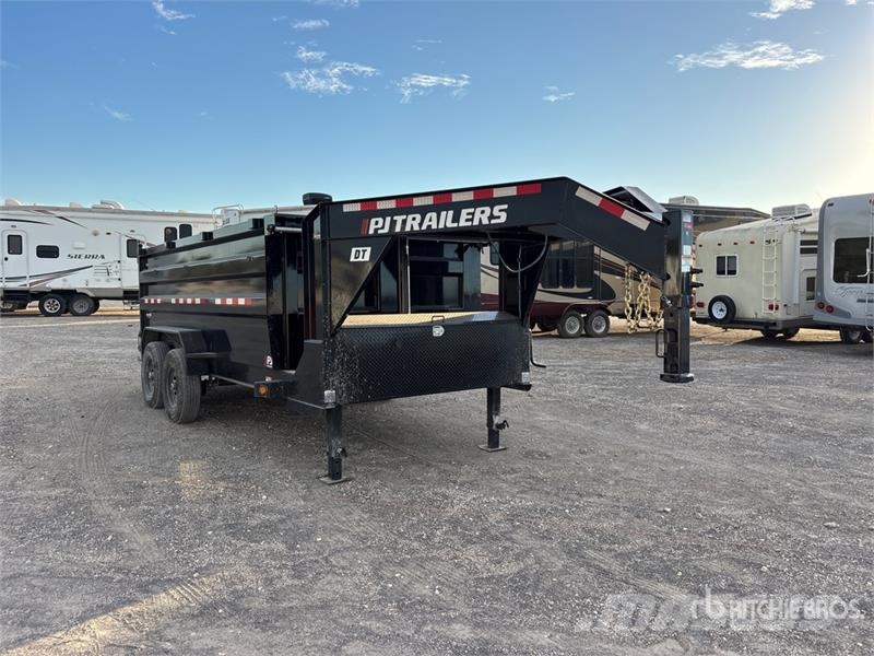 PJ Trailers Trailers DT142 14 ft T/A Gooseneck Dump U Reboques basculantes