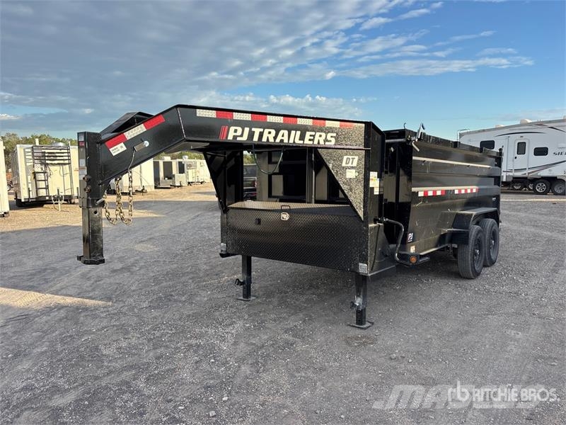 PJ Trailers Trailers DT142 14 ft T/A Gooseneck Dump U Reboques basculantes