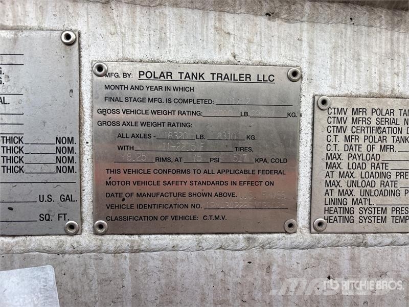 Polar 8400 gal T/A Tanker Trailer Remorque citerne