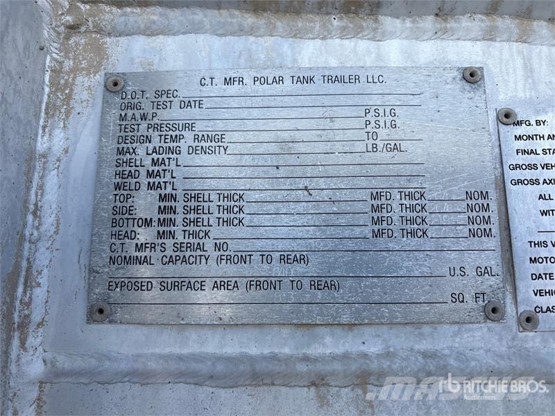Polar Tank 8400 gal T/A Tanker Trailer 탱커 트레일러
