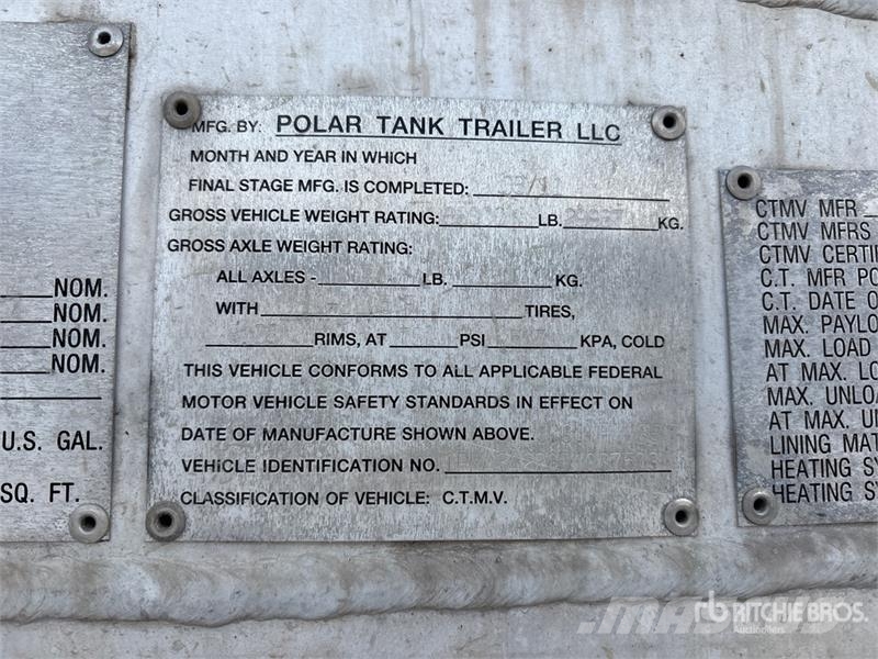 Polar Tank MC407 8400 gal T/A Tanker Trailer Autocisternas