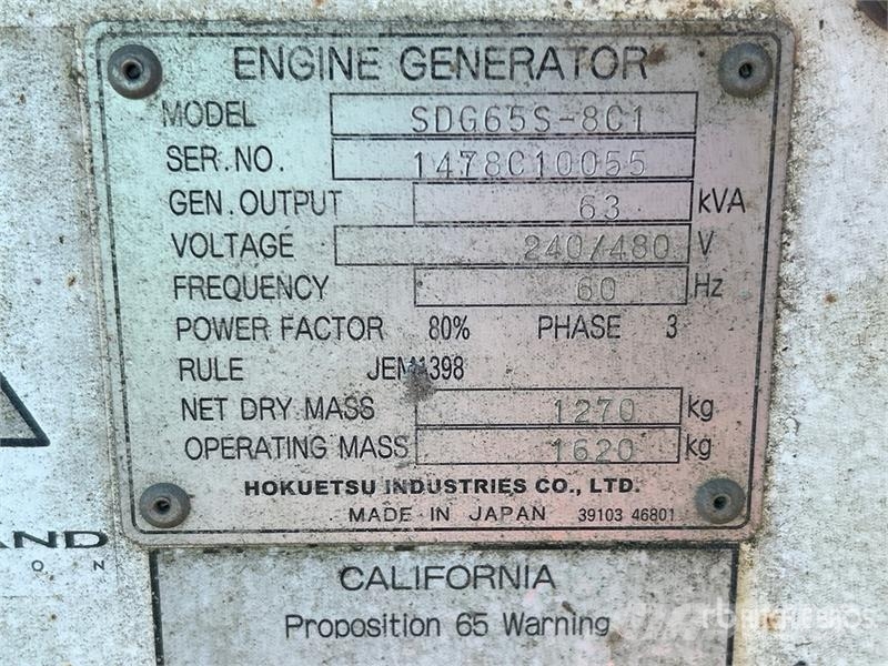 Power Pro SDG65S-8C1 63 kVA Mobile Generator Set Generadores diesel