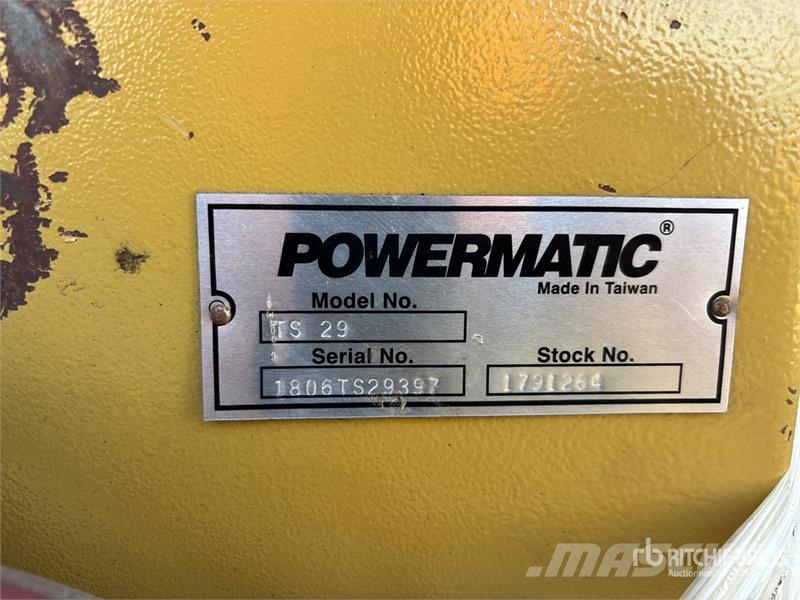  Powermatic TS-29 Metal Shaper مكونات أخرى