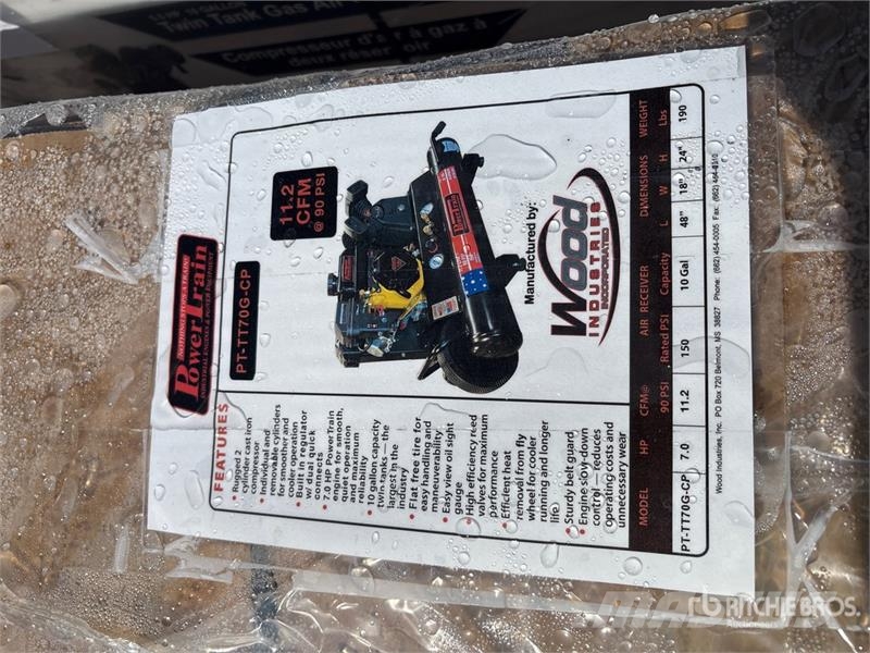 PowerTrain Twin Tank 11.2 cfm Mobile 10 gal 7 hp W Kompressoren