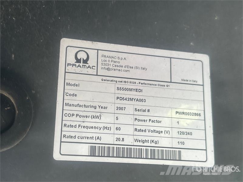 Pramac S5500 5.5 kW Portable Generator Set مولدات أخرى
