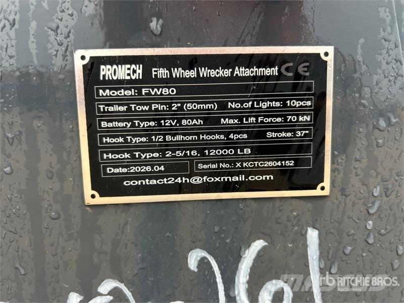  Promech FW80 Electric Fifth Wheel Wrecker Attachme معدات النقل - غير ذلك
