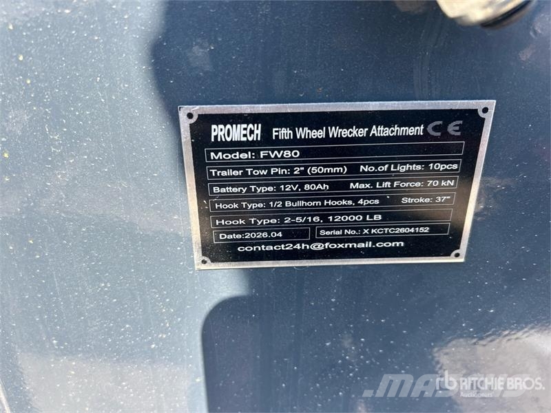 PROMECH FW80 Hydraulic Fifth Wheel Wrecker Attachm Коммерческий транспорт - Другие