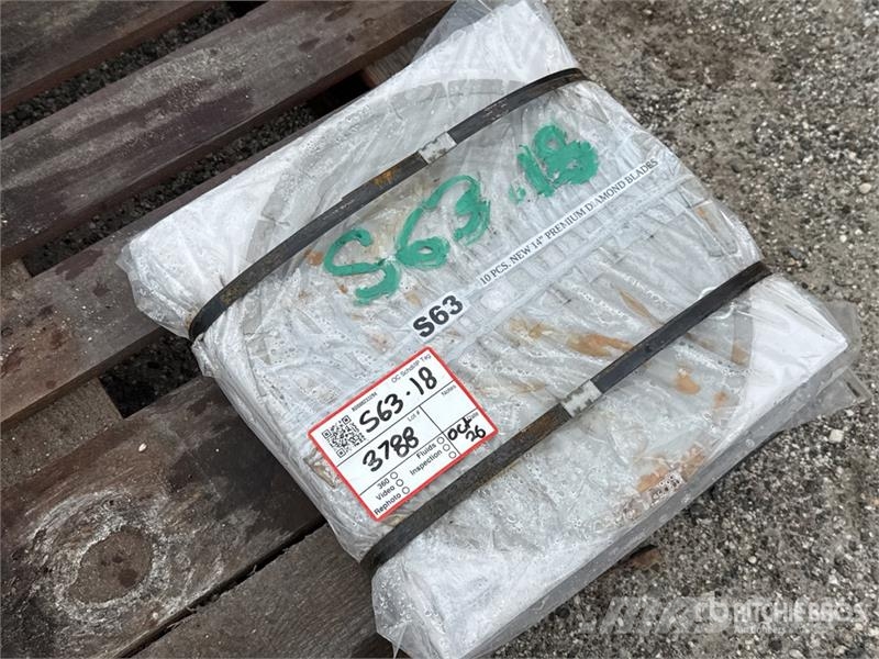 Quantity of (10) 14 in Premium Diamond Blades (Unu Építőipar - Egyebek