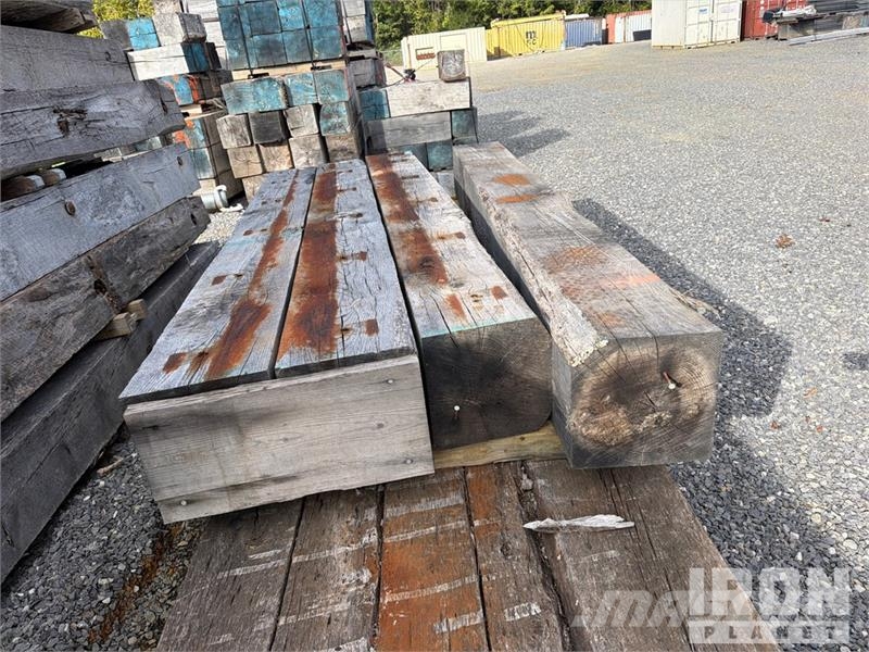 Quantity of (16) 12 In x 12 In x 10 ft Hard Wood T Verricelli, paranchi e sollevatori per materiali