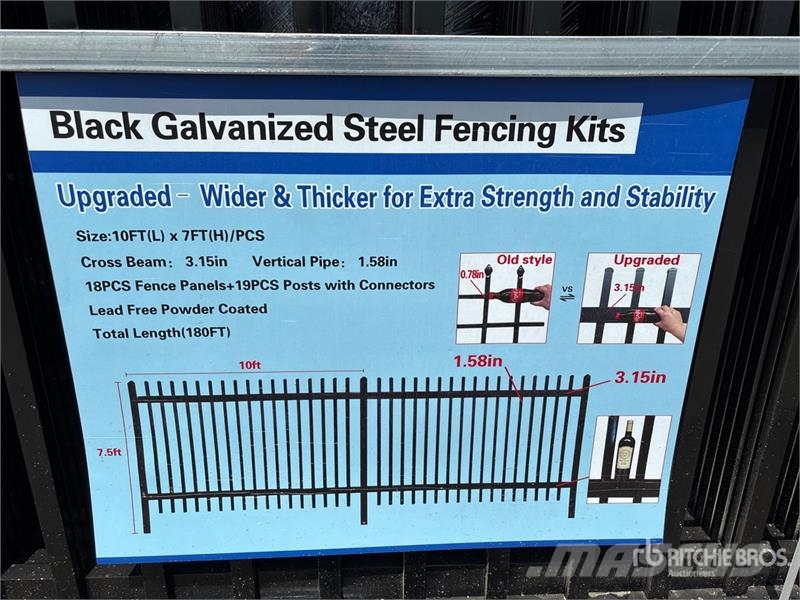  Quantity of (18) 10 ft x 7 ft 6 in Galvanized Stee Zäune und Zubehör