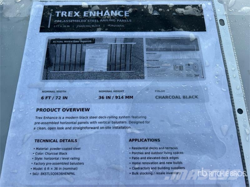 Quantity of (19) 6' x 36 in Trex Enhance Steel Rai Andre komponenter