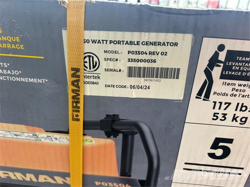  Quantity of (2) Firman P03501 Portable Generator S Andre generatorer